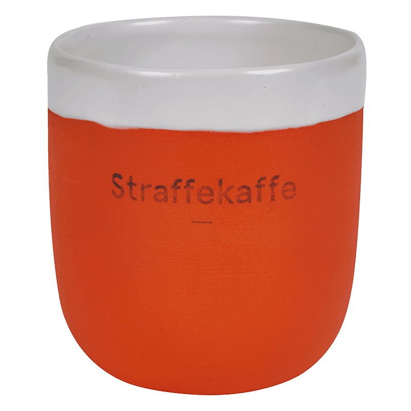 Kaffekrus lungo håndmalt oransje